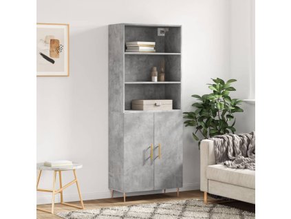 vidaXL Skříň highboard betonově šedá 69,5x34x180 cm kompozitní dřevo