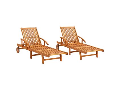 vidaXL Zahradní lehátko 2 ks masivní akáciové dřevo