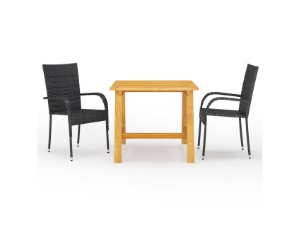 vidaXL 3dílný zahradní jídelní set černý