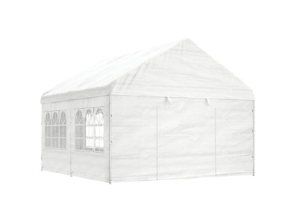 vidaXL Altán se střechou bílý 4,46 x 4,08 x 3,22 m polyethylen