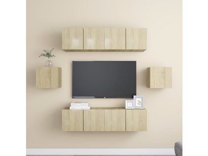vidaXL 6dílný set TV skříněk dub sonoma kompozitní dřevo