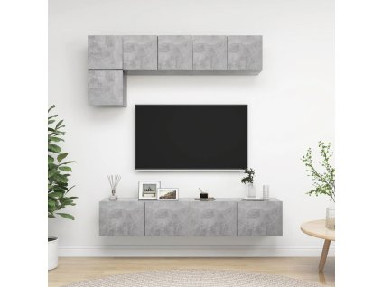 vidaXL 5dílný set TV skříněk betonově šedý kompozitní dřevo