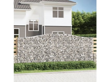 vidaXL Klenuté gabionové koše 2 ks 400x50x160/180cm pozinkované železo