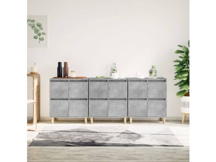 vidaXL Příborníky 3 ks betonově šedé 60 x 35 x 70 cm kompozitní dřevo