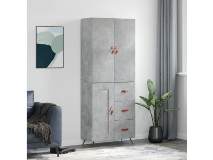 vidaXL Skříň highboard betonově šedá 69,5x34x180 cm kompozitní dřevo