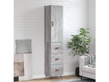 vidaXL Skříň highboard šedá sonoma 34,5 x 34 x 180 cm kompozitní dřevo