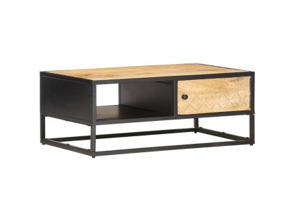 vidaXL Konferenční stolek vyřezávaná dvířka 90x55x36cm hrubý mangovník