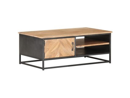 vidaXL Konferenční stolek šedý 90 x 50 x 35 cm masivní akáciové dřevo