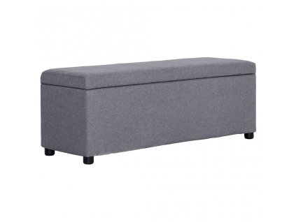 vidaXL Lavice s úložným prostorem 116 cm světle šedá polyester
