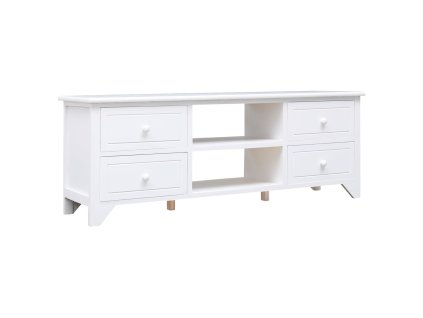 vidaXL TV stolek bílý 108 x 30 x 40 cm masivní dřevo pavlovnie