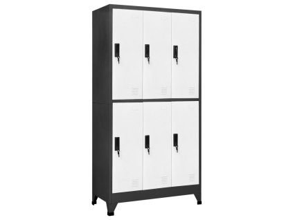 vidaXL Uzamykatelná skříň antracitová a bílá 90 x 45 x 180 cm ocel