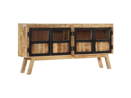 vidaXL Příborník hnědý a černý 160x30x76 cm masivní mangovníkové dřevo