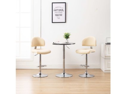 vidaXL Barové stoličky 2 ks krémové umělá kůže