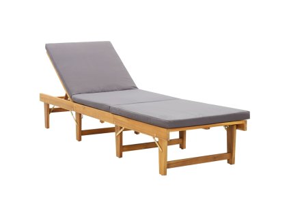 vidaXL Skládací lehátko s poduškou masivní akáciové dřevo