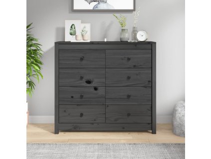 vidaXL Odkládací skříňka šedá 100 x 40 x 90 cm masivní borové dřevo
