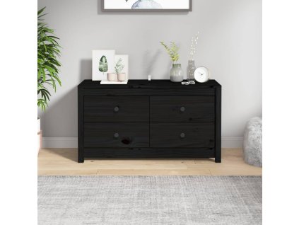 vidaXL Odkládací skříňka černá 100x40x54 cm masivní borové dřevo