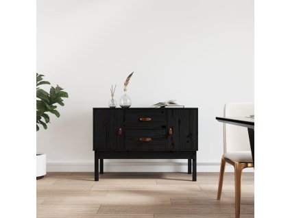 vidaXL Příborník černý 110 x 40 x 78 cm masivní borové dřevo