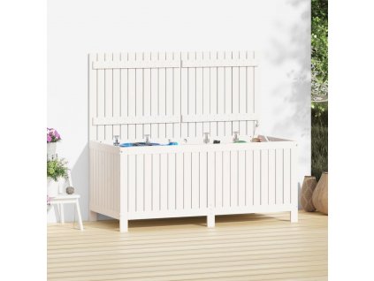 vidaXL Zahradní úložný box bílý 147 x 68 x 64 cm masivní borové dřevo