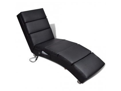 vidaXL Masážní lenoška černá umělá kůže