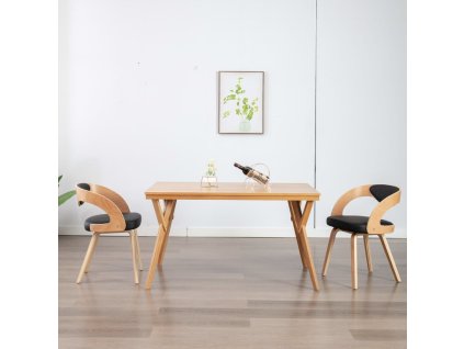 vidaXL Jídelní židle 2 ks černé ohýbané dřevo a umělá kůže