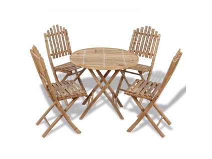 vidaXL 5dílný skládací zahradní jídelní set bambus