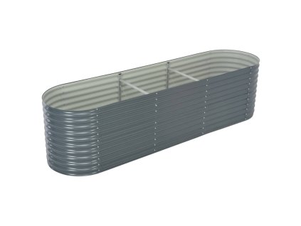 vidaXL Vyvýšený záhon 320 x 80 x 81 cm pozinkovaná ocel šedý