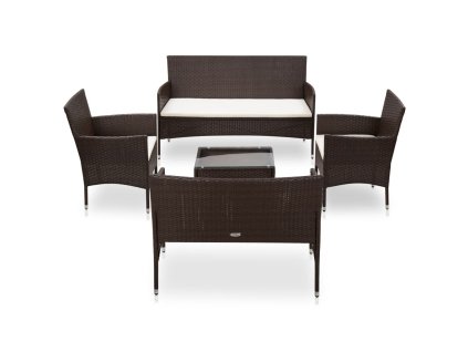 vidaXL 5dílná zahradní sedací souprava s poduškami polyratan hnědá