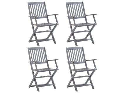 vidaXL Skládací zahradní židle 4 ks masivní akáciové dřevo