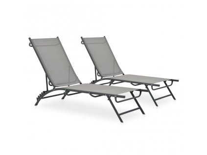 vidaXL Zahradní lehátka 2 ks textilen a ocel