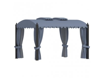 vidaXL Altán se závěsy 3 x 4 m antracitový ocel