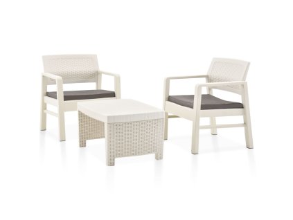 vidaXL 3dílná zahradní sedací souprava plast bílá