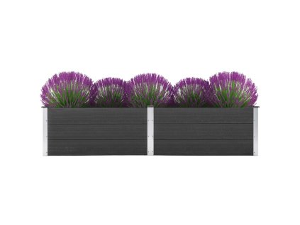 vidaXL Zahradní vyvýšený záhon 250 x 100 x 54 cm dřevoplast šedý