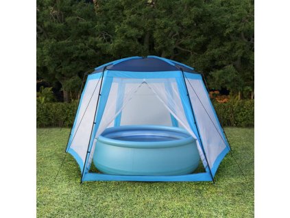 vidaXL Stan na bazén textil 590 x 520 x 250 cm modrý