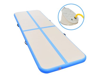 vidaXL Nafukovací cvičební podložka s pumpou 800x100x10 cm PVC modrá