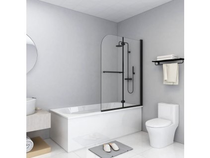 vidaXL Skládací sprchový kout se 2 panely ESG 95 x 140 cm černý