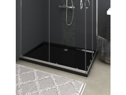 vidaXL Obdélníková sprchová vanička ABS černá 80 x 120 cm