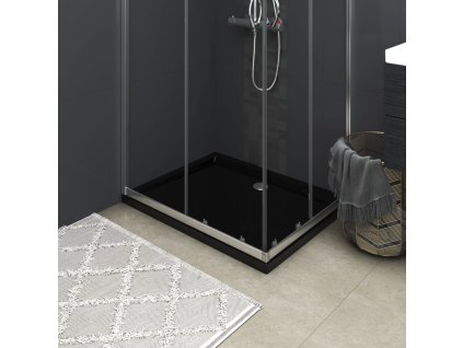 vidaXL Obdélníková sprchová vanička ABS černá 80 x 100 cm