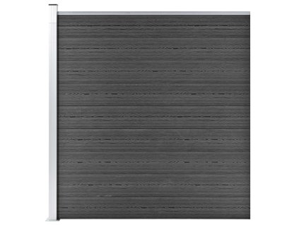 vidaXL Plotový dílec WPC 175 x 186 cm černý