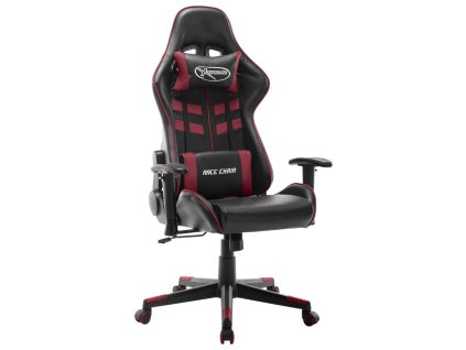 vidaXL Herní židle černá a vínová umělá kůže