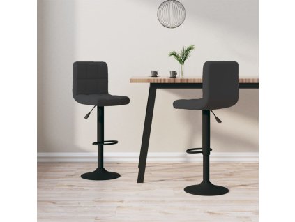 vidaXL Barové židle 2 ks černé samet