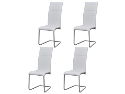 vidaXL Konzolové jídelní židle 4 ks bílé umělá kůže