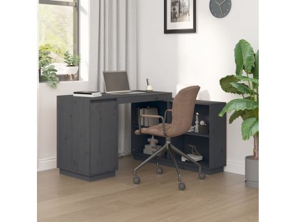 vidaXL Psací stůl šedý 110 x 50 x 75 cm masivní borové dřevo
