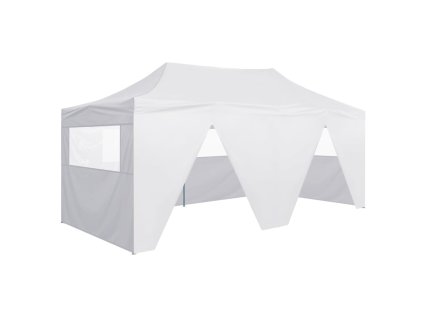 vidaXL Profesionální skládací party stan 4 bočnice 3 x 6 m ocel bílý