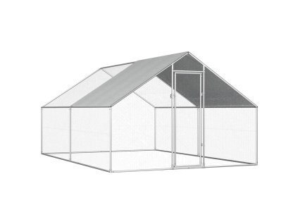 vidaXL Venkovní klec pro kuřata 2,75 x 4 x 1,92 m pozinkovaná ocel