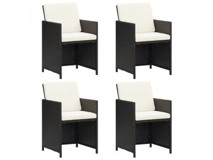vidaXL Zahradní křesla 4 ks polyratan černá
