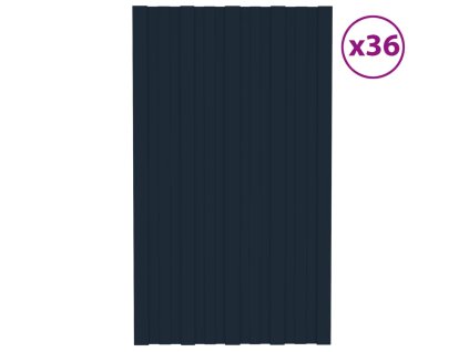 vidaXL Střešní panely 36 ks pozinkovaná ocel antracitové 80 x 45 cm