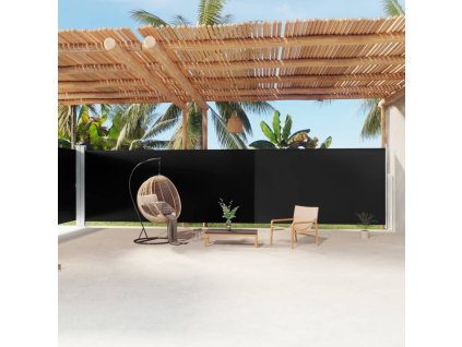 vidaXL Zatahovací boční markýza černá 200 x 1 200 cm