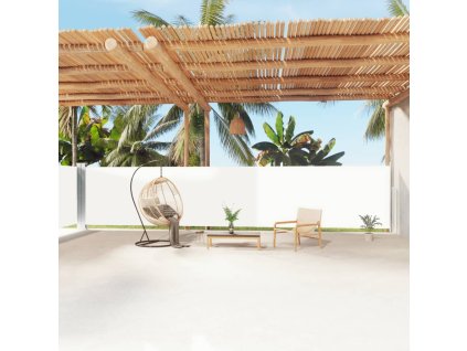 vidaXL Zatahovací boční markýza krémová 160 x 1 200 cm