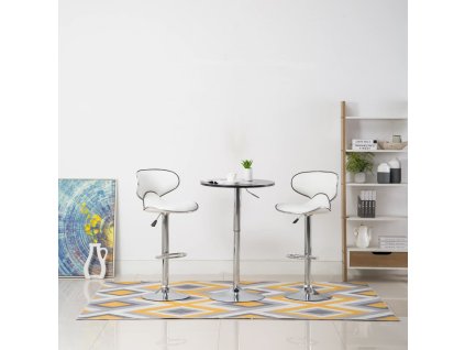 vidaXL Barové stoličky 2 ks bílé umělá kůže