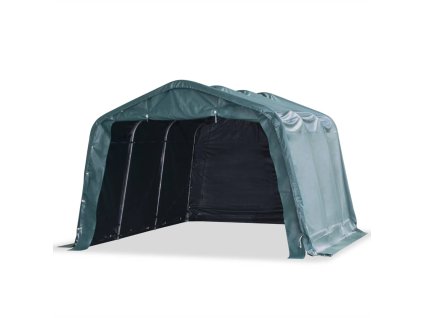 vidaXL Mobilní přístřešek pro zvířata PVC 550 g/m² 3,3x4,8m tm. zelený